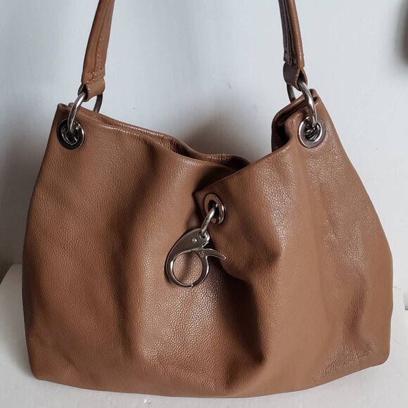SIMPLY VERA WANG Leather Oversized Bag Huge Snap Hook Minimalist - Picture 4 of 16